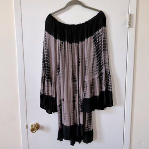 Forever 21 Off The Shoulder Tie Dye Mini Dress Black Purple Bell Sleeves 3X